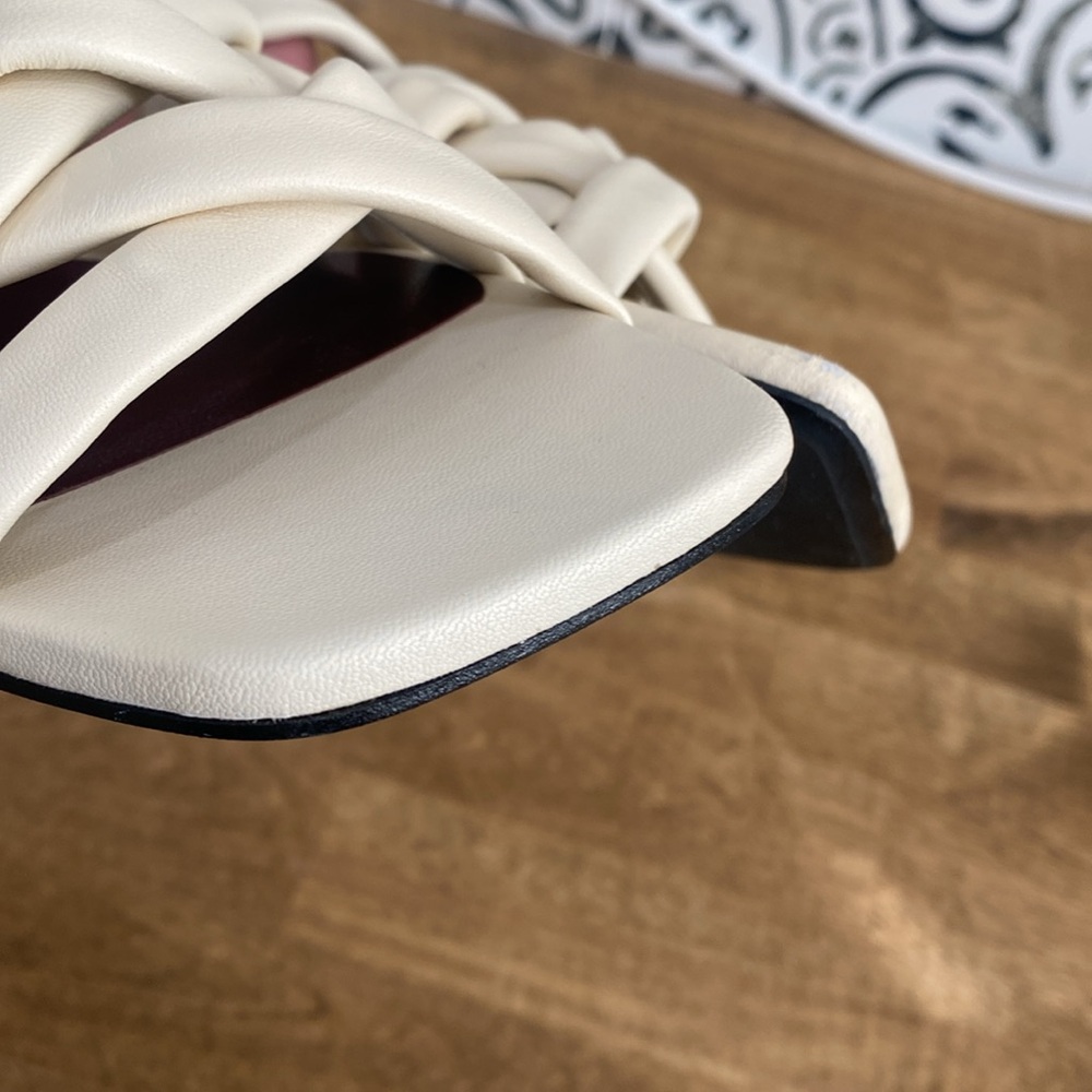 Staud Cream Deepwater Slide Leather Sandals - Picture 16 of 16